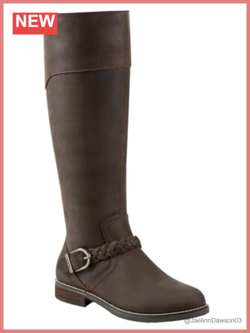 Women's Leather Knee-High Equestrian Boots with Arch Support - Block Heel